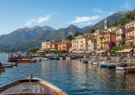 Bellagio waterfront on Lake Como with pastel buildings and mountains, a top place to visit in Italy