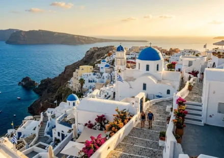 Whitewashed village on a cliffside overlooking the sea, among the best islands to visit in Greece