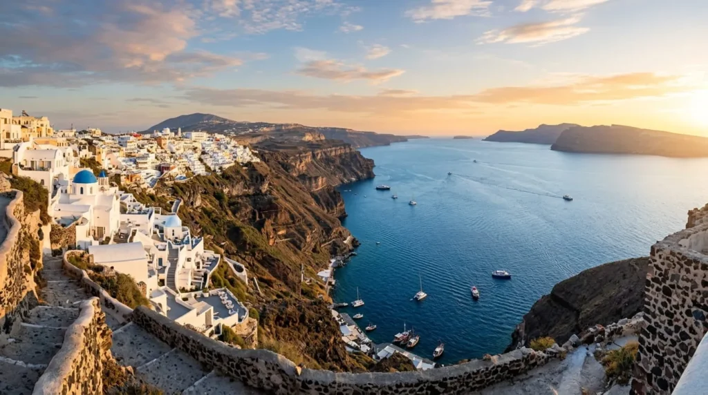 Best Islands to Visit in Greece: The Complete Guide 1 Volcanic caldera coastline with whitewashed buildings, one of the best islands to visit in Greece