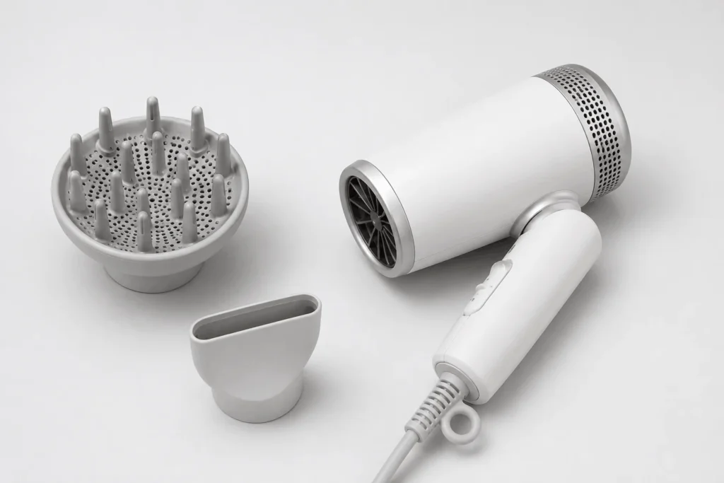 Best Travel Hair Dryer 2026: Dual Voltage Guide 2 Travel hair dryer with diffuser and concentrator attachments for different hair types