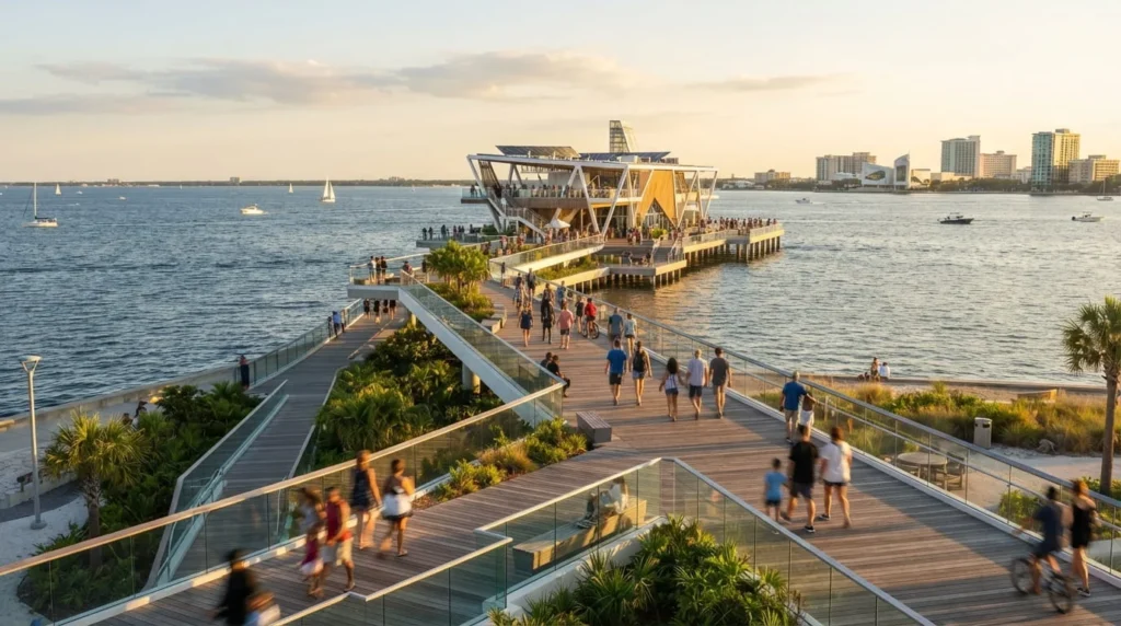 Best Places to Visit in Florida in 2026 2 The Pier waterfront park in St. Petersburg, Florida, with Tampa Bay in the background