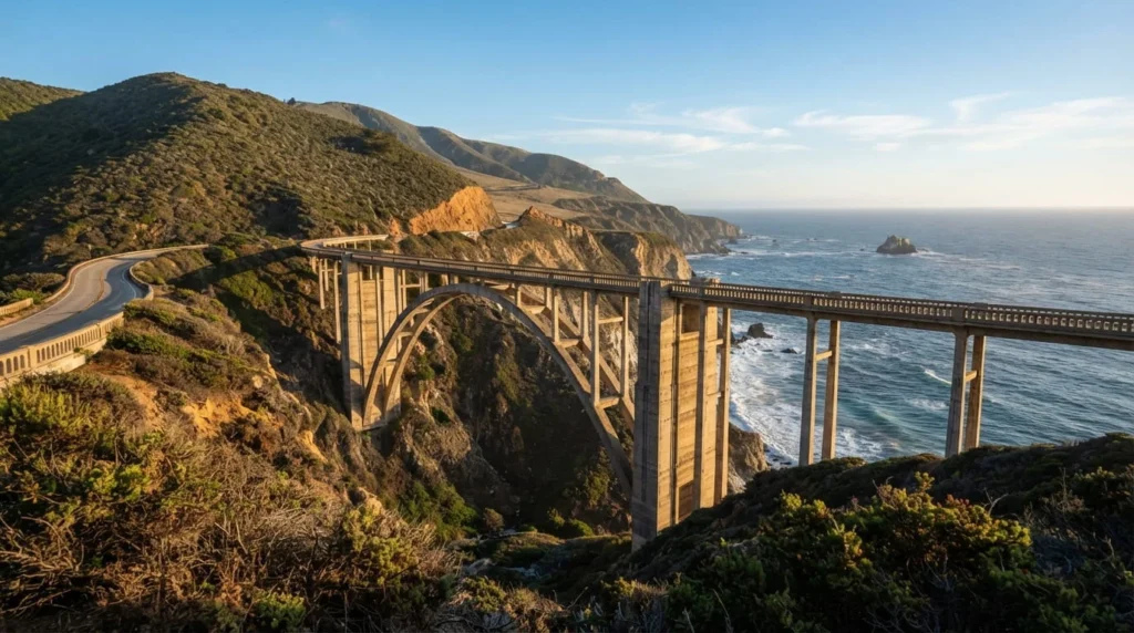 Best Places to Visit in California by Region 2 Bixby Bridge on Highway 1 overlooking the rugged Big Sur coastline, one of the best places to visit in California