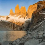 Torres del Paine towers at sunrise, a highlight of any Chile travel guide