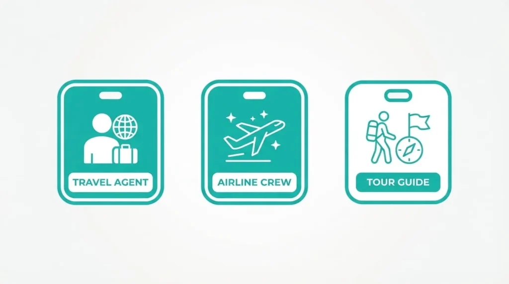 "Icons representing IATA, CLIA, and TIDS travel agent credential cards required for Hyatt travel agent rates"
