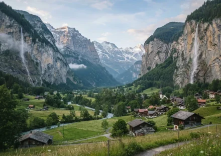 Lauterbrunnen Valley with its dramatic cliffs and waterfalls, one of the best places to visit in Switzerland