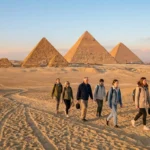 Travelers exploring the Giza pyramids during the best time to visit Egypt in the cooler winter months
