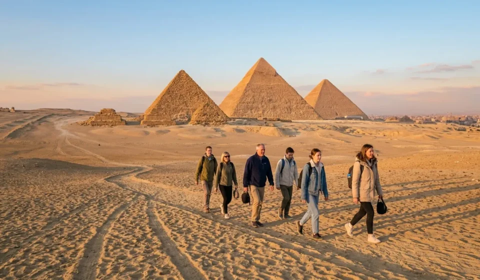 Best Time to Visit Egypt: A Season-by-Season Guide Travelers exploring the Giza pyramids during the best time to visit Egypt in the cooler winter months
