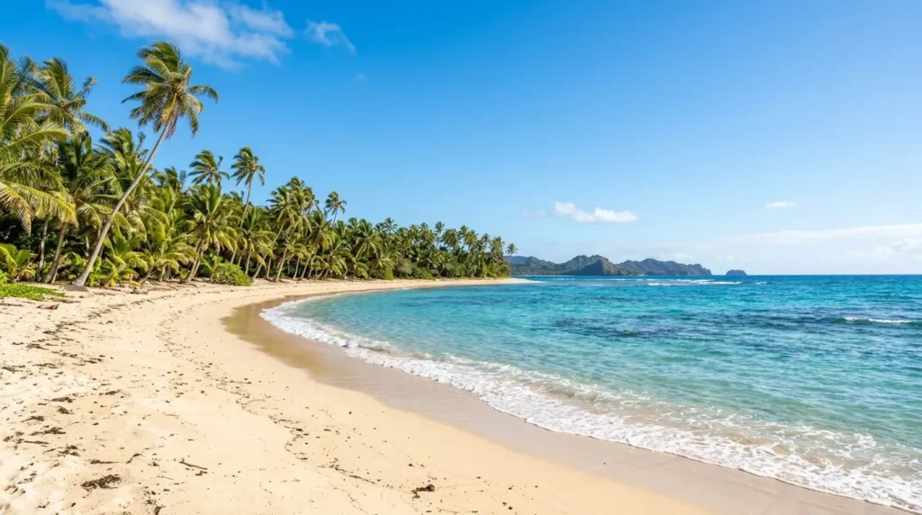 Fiji Travel Guide: Where to Go, Stay and Explore 1 Sunny dry season beach in Fiji, illustrating the best time to visit in this fiji travel guide