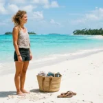 Traveler on a beach representing the best islands in the Caribbean