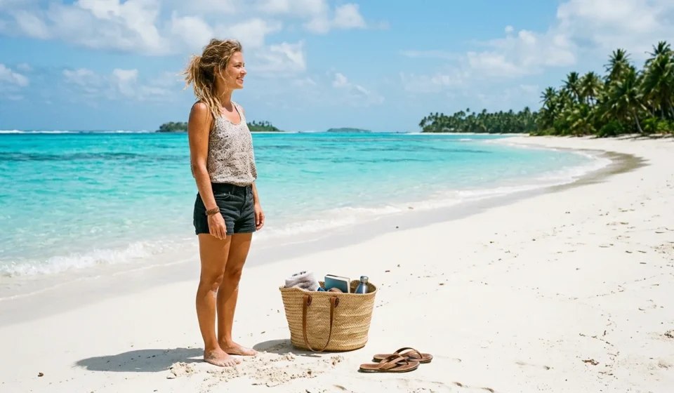 Traveler on a beach representing the best islands in the Caribbean