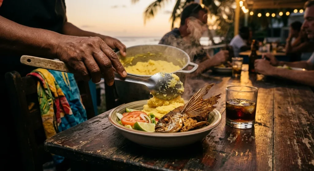 Best Islands in the Caribbean to Visit This Year 3 Local dish and rum in Barbados, one of the best islands in the Caribbean for food