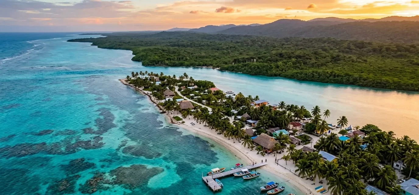 Things to do in Belize: 12 best experiences to try 53 Aerial view of Belize coastline capturing top things to do in Belize
