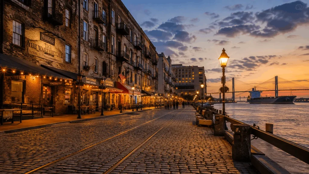 Things to Do in Savannah, GA: A First-Timer's Guide 1 Historic River Street waterfront in Savannah GA, a classic things to do in Savannah GA stop