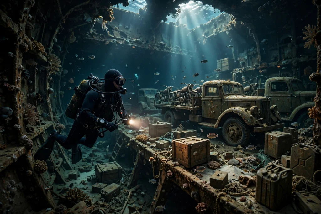 Best Places to Scuba Dive Right Now 2 Diver exploring the SS Thistlegorm shipwreck in the Red Sea