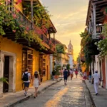 Colonial street in Cartagena, one of Colombia's top tourist attractions