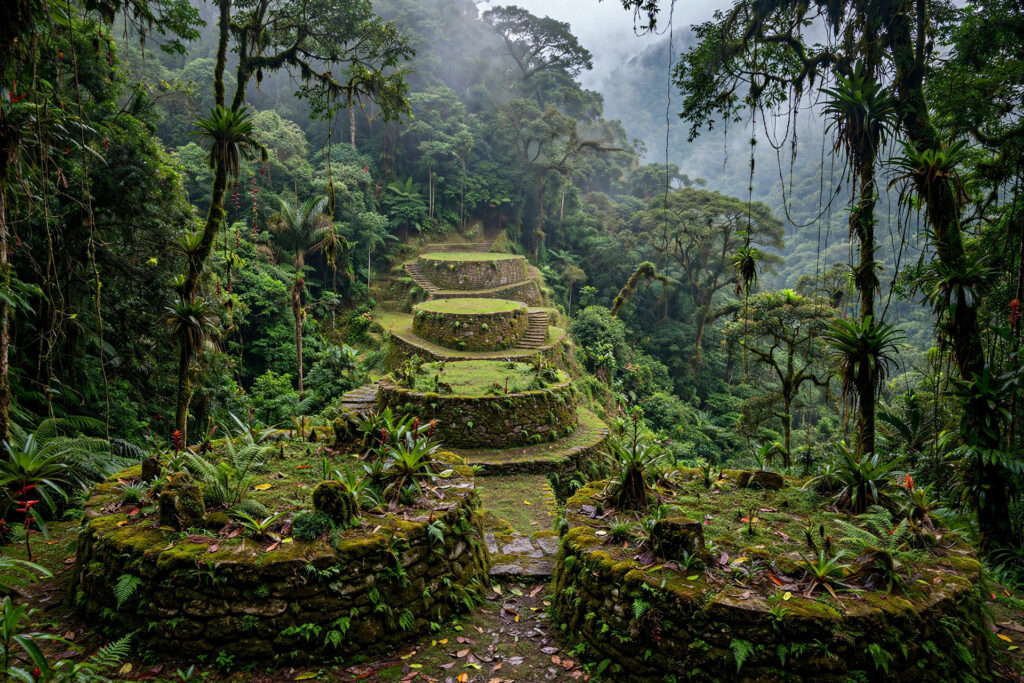 Colombia Tourist Attractions Worth Planning Your Trip Around 1 Ancient stone terraces of Ciudad Perdida in the Colombian jungle.