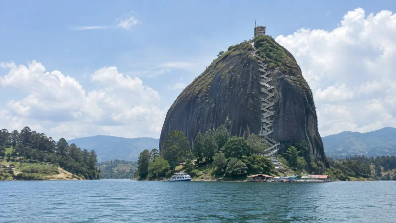 El Peñol rock, a top tourist attraction near Guatape, Colombia