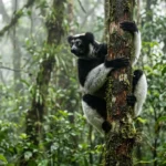Indri lemur in a rainforest, one of the top things to do in Madagascar