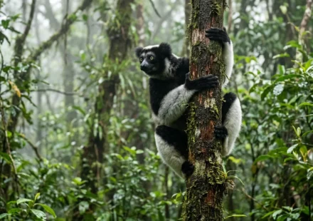Indri lemur in a rainforest, one of the top things to do in Madagascar