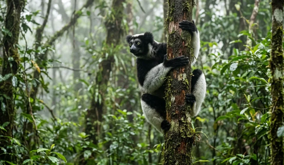 Indri lemur in a rainforest, one of the top things to do in Madagascar